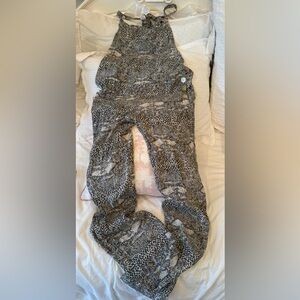ACACIA Snapper Silk Overall Cape Cod Romper Snake Print Pattern. Small.